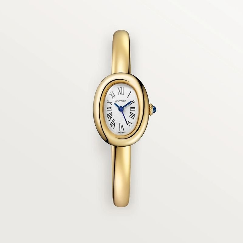 Montre baignoire petite taille dorée