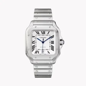 Montre Santos Acier Cadrant Blanc Automatique